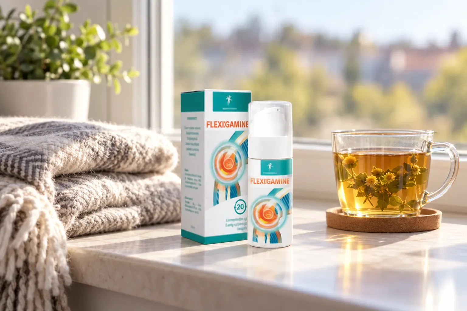Flexosamine Gel — Verpackung im Alltag